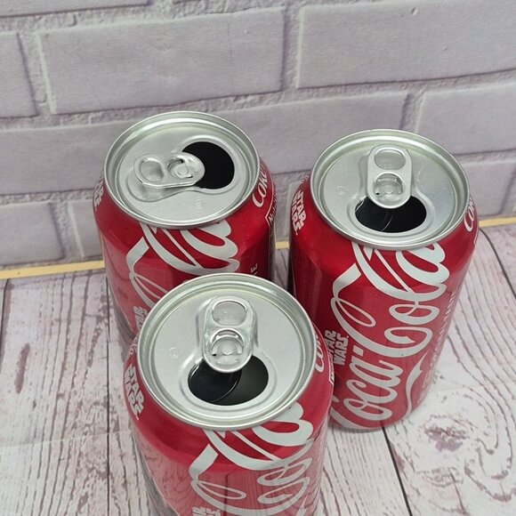 Lot Of 3- Coke Emperor Palpatine OPENED STAR WARS Limited Edition Empty Cans - Picture 3 of 4